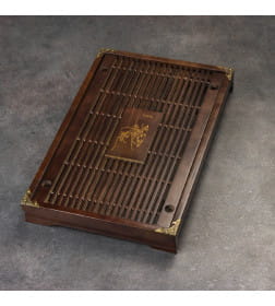 Поднос для чайной церемонии, чабань, 43х28.5х5 см, японский дуб, коричневый 10137915