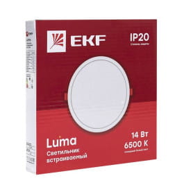 Светильник встраиваемый светодиодный ДВО 1008 14Вт 6500K IP20 EKF Basic