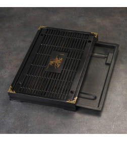 Поднос для чайной церемонии, чабань, 43х28.5х5 см, японский дуб, черный 10137916