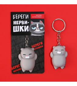 Брелок мялка для ключей «Береги нервишки» 5×3.8 см 9590301