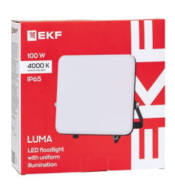 Прожектор светодиодный СДО-4005 100Вт 4000К IP65 с равномерной засветкой LUMA EKF