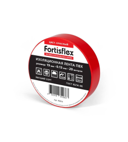 Изолента ПВХ 19х0.13x20 красная Fortisflex