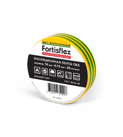 Изолента ПВХ 19х0.13x20 жел.-зел. Fortisflex
