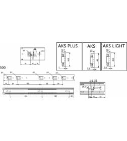 Направляющая шариковая h=45 L-500 Aks Plus