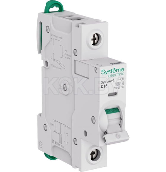 Выключатель автоматический (АВ) C 16A 1P 6kA 230В S9F22116 SE Systeme9 (S9F22116) 