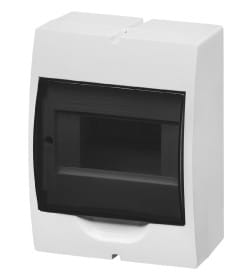 Корпус пластиковый навесной ЩРН-П-6 модулей белый, дымчатая дверца, без шин, IP41 SQ0901-0071 TDM