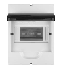 Корпус пластиковый навесной ЩРН-П-6 модулей белый, дымчатая дверца, без шин, IP41 SQ0901-0071 TDM