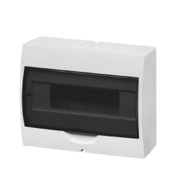 Корпус пластиковый навесной ЩРН-П-12 модулей белый, дымчатая дверца, без шин, IP41 SQ0901-0074 TDM