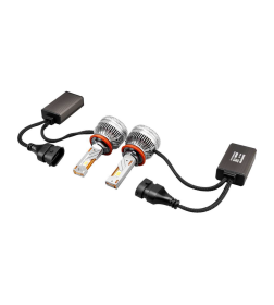 Автолампа диод H11 PGJ19-2 12V 170W 15000Лм SKYWAY вент+драйвер SENATOR PRO 6500К Белая комп.2шт