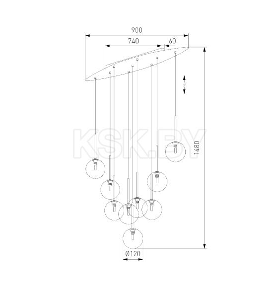 Светильник подвесной со стеклянными плафонами 6148 Estera (a068583) 