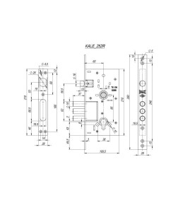 Замок врезной с защелкой KALE KILIT 252R