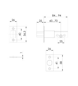 Замок врезной Ajax DK.001 ET SN матовый никель 