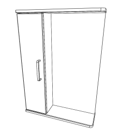 Полка зеркальная Айсберг Контраст 50 левый,правый DA2712HZ