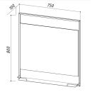 Зеркало Belux Турин В 75 Черный матовый