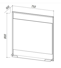 Зеркало Belux Турин В 75 Черный матовый