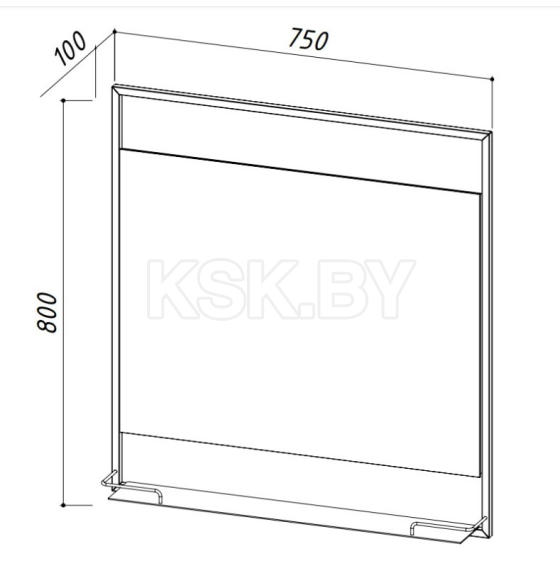 Зеркало Belux Турин В 75 Черный матовый