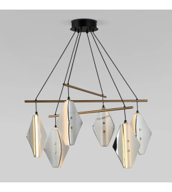 Светильник подвесной светодиодный со стеклянными плафонами 301054 LED латунь