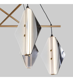 Светильник подвесной светодиодный со стеклянными плафонами 301054 LED латунь