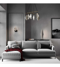 Светильник подвесной светодиодный со стеклянными плафонами 301054 LED латунь