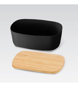 Хлебница бамбуковой крышкой MR-1776-BLAK Maestro