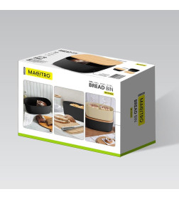 Хлебница бамбуковой крышкой MR-1776-BLAK Maestro