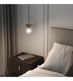 Светильник подвесной с фактурным плафоном 302004 латунь