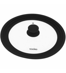 Крышка стеклянная с силиконовым ободом Универсальная 24-26-28 см Tesoro