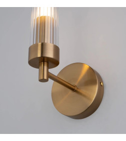 Светильник настенный со стеклянным плафоном 60166/1 латунь