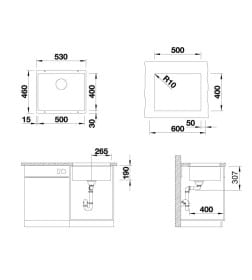 Мойка ZORG Subline 50 черный оникс