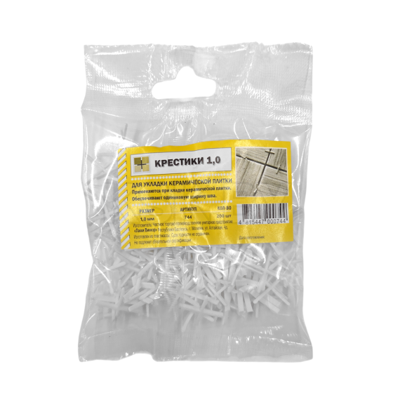 Крестик для плитки 1,0 мм, пластмассовый (уп 200шт) (744) 