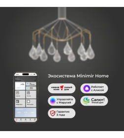 Люстра умная подвесная со стеклянными плафонами 201002/12