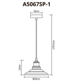 Светильник подвесной Arte Lamp LIDO A5067SP-1GY