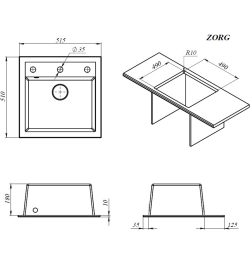 Мойка ZORG Como 51 песчаный берег