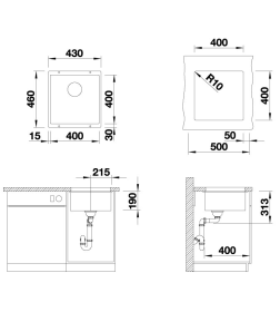 Мойка ZORG Subline 40 черный опал