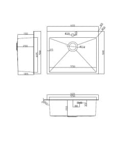 Комплект ARFEKA ECO AR мойка 600*500, коландер, дозатор BLACK DECOR VOLCANIC ROCK