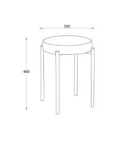 Табурет BOB, b03 CREAM LUX\черный 126497