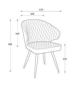 Стул ROB-R1 360, b20 SILVER LUX\черный