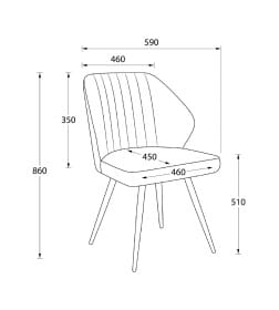 Стул MICHAEL-R1 360, b05 LATTE LUX\черный