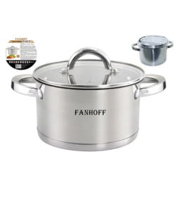 Кастрюля Fanhoff "Joyce" 4,7 л, 22*13,5 см FH-550-22 нержавеющая сталь