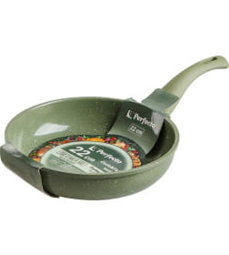 Сковорода алюминиевая с антипригарным покрытием 26х5.8 см Cook&Fun, природный зелёный, PERFECTO LINEA