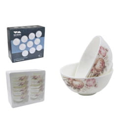 Набор салатников (10пр.) Lavenir "Чайные розы" 250 мл, 11 см, 4,5" 10PCS YF20032 стеклокерамика