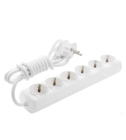 Удлинитель 6 розеток 3м c/з белый BR-1566-315 Borsan