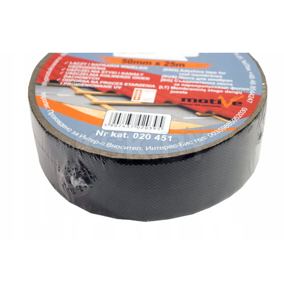Лента для мембран с клеевой основой, черная  48мм*25м MOTIVE (020451) 