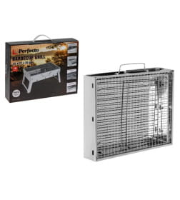 Мангал-барбекю складной с решеткой, 35х27х20 см, нержавеющая сталь, PERFECTO LINEA