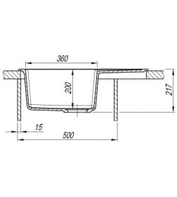Мойка кухонная ARFEKA ZIA 65 SHADOW GREY