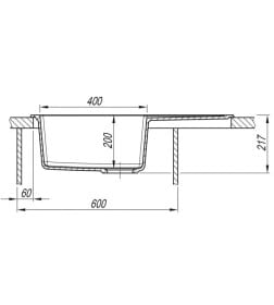 Мойка кухонная ARFEKA ZIA 76 WET GRAPHITE