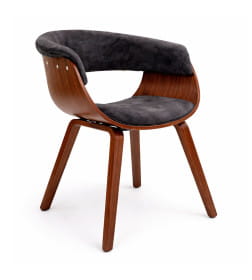 Кресло барное MODY, велюр, темно-серый Fabb 16/орех