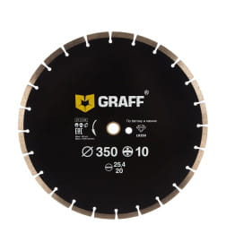 Диск алмазный 350,25,4мм увеличенный сегмент GRAFF
