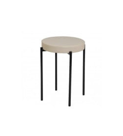 Табурет "Дора" каркас черный/экокожа (экотекс 3014 темно-бежевый) СРП-006 СоюзРегионПоставка