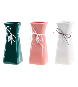 Ваза керамическая "Квадратный мешочек"8,5*24 см (арт. 30598403, код 275526)